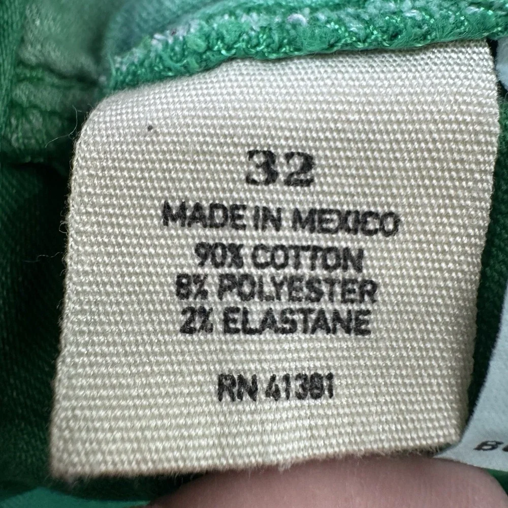 Polo Ralph Lauren Tomsky Skinny Jeans Womens 32 Green Stretch Mid Rise Pants